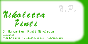 nikoletta pinti business card